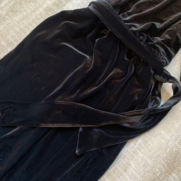 CHICO’S TRAVELERS COLLECTION Black Velvet Jumpsuit Women's Large Belted Wide Leg - Picture 10 of 12